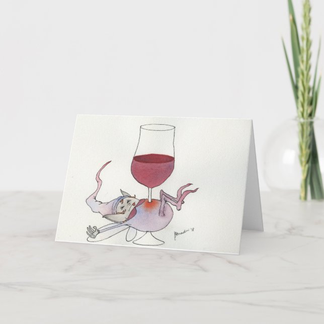 Carte de vacances Wine fairy - texte horizontal de (Devant)