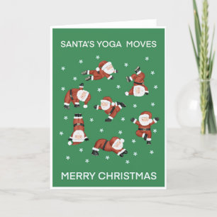 Carte de vacances Yoga Père Noël
