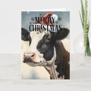 Carte de vache de Noël unique