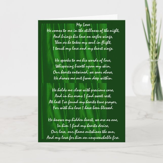 Carte de Valentine de "mon amour" - vert (Devant)
