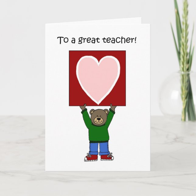 carte de valentine de professeur (Devant)