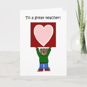 carte de valentine de professeur