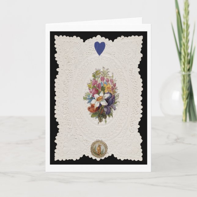 Carte de Valentine dépeignant les fleurs, c.1840 (Devant)