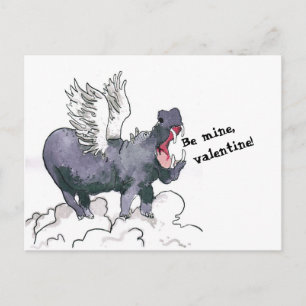 Carte de valentine d'hippopotame