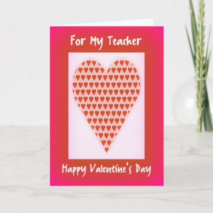 Carte de Valentine pour des professeurs