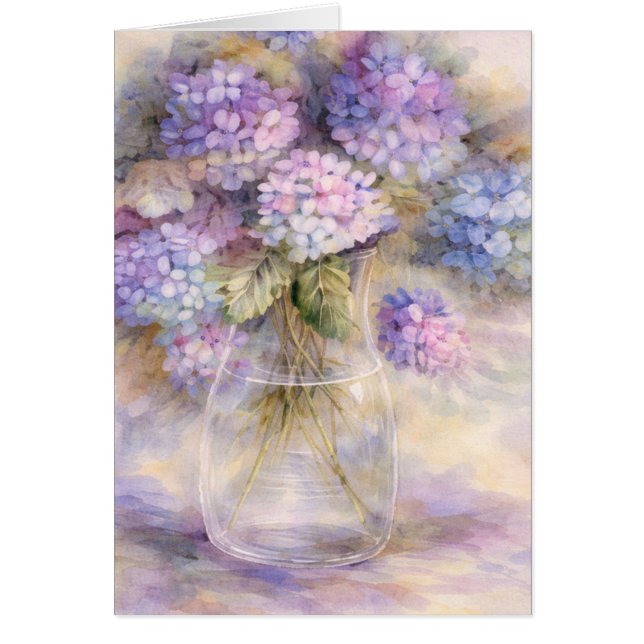 Carte de vase floral Hydrangea | Luxe Botanical (Devant)