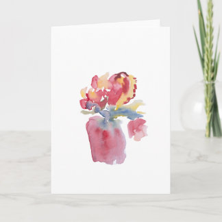 Carte de vase floral rose