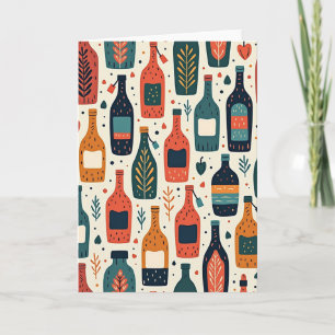 Carte de vase pour la fête des pères de l'art folk