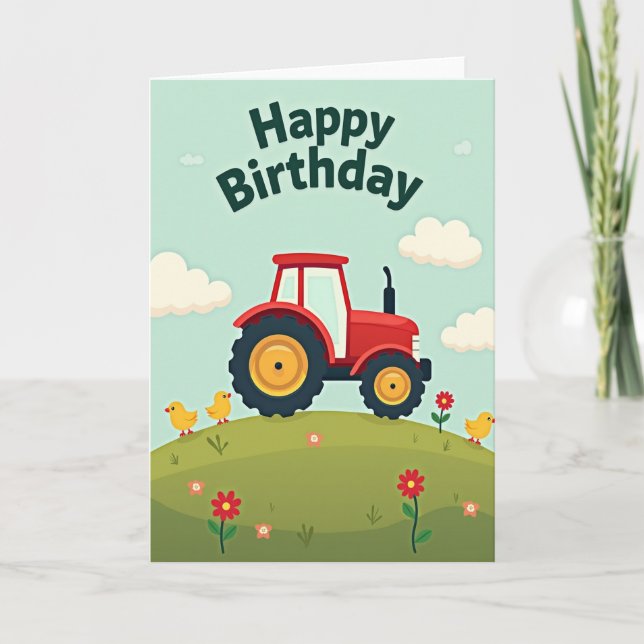Carte de véhicule de ferme festive (Devant)