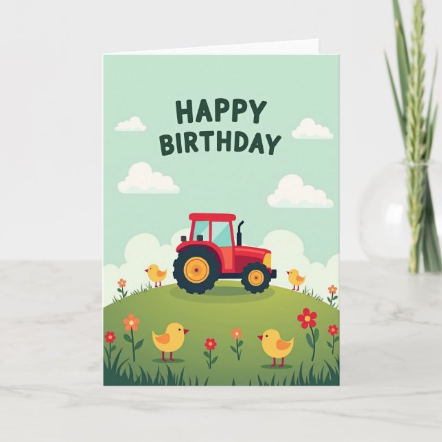 Carte de véhicule de ferme joyeuse (Devant)