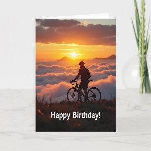 Carte de vélo au coucher du soleil aventure