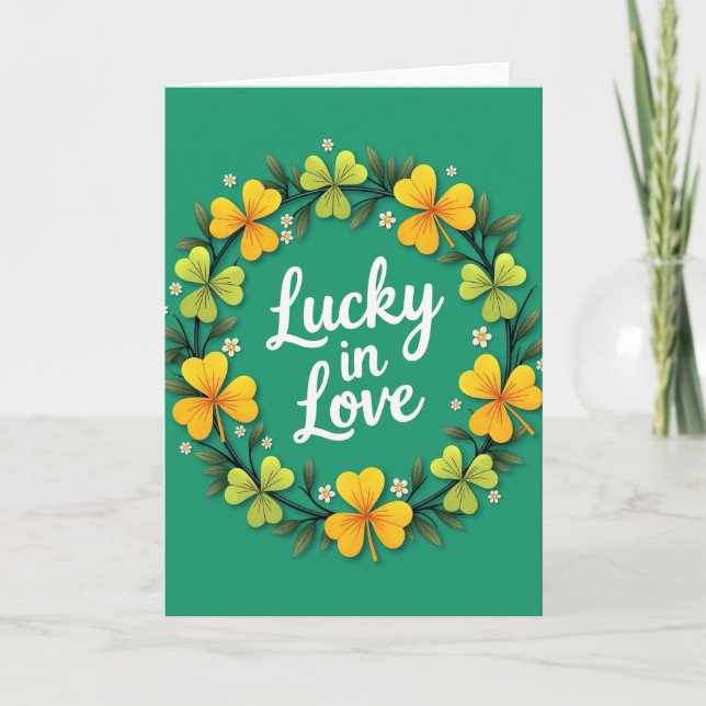 Carte de verdure amoureuse chanceuse (Devant)