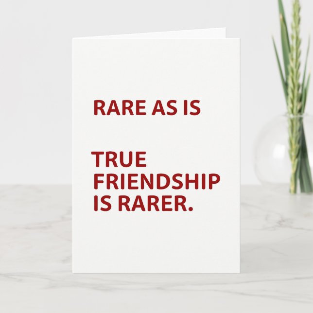 Carte de véritable amitié rare (Devant)