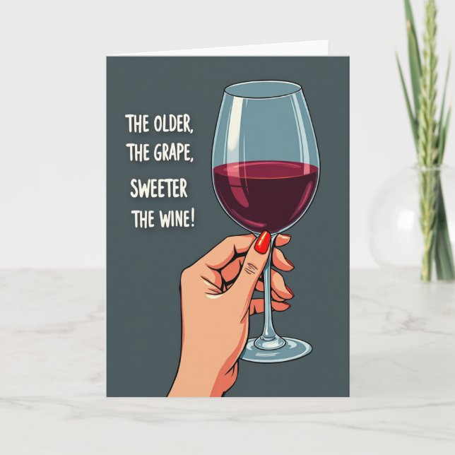 Carte de verre à main chic pour anniversaire (Devant)