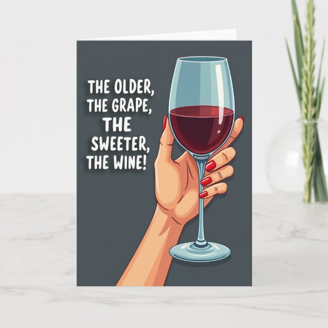 Carte de verre à main élégante pour anniversaire (Devant)