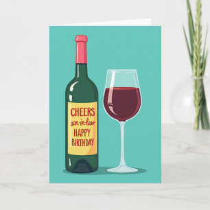 Carte de Verre de Bouteille d'Anniversaire Cheers