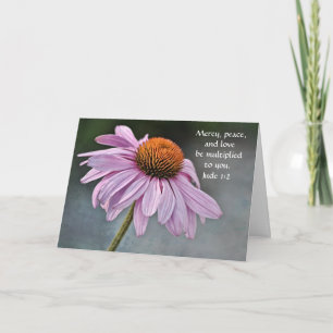 Carte de verset biblique Faith Coneflower Jude