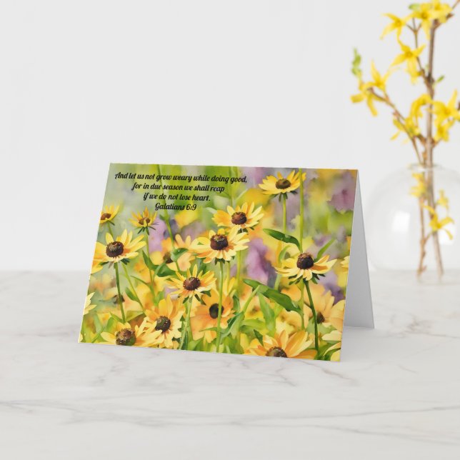 Carte de verset biblique Fleur jaune de fleurs sau (Fleur jaune)