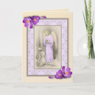 Carte de verset de première communion pour filles 