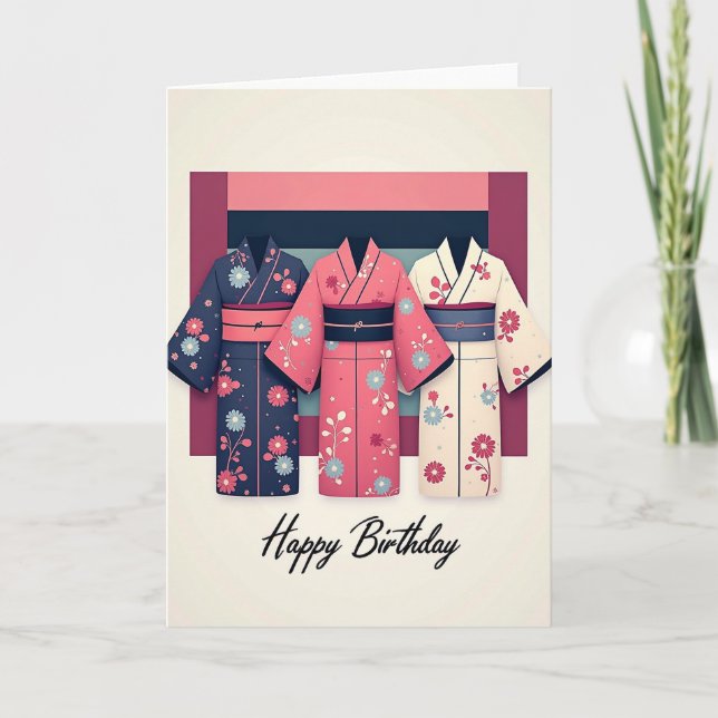 Carte de Vêtement Floral pour Anniversaire (Devant)