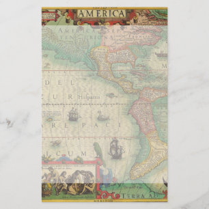Carte de Vieux Monde antique des Amériques, 1606