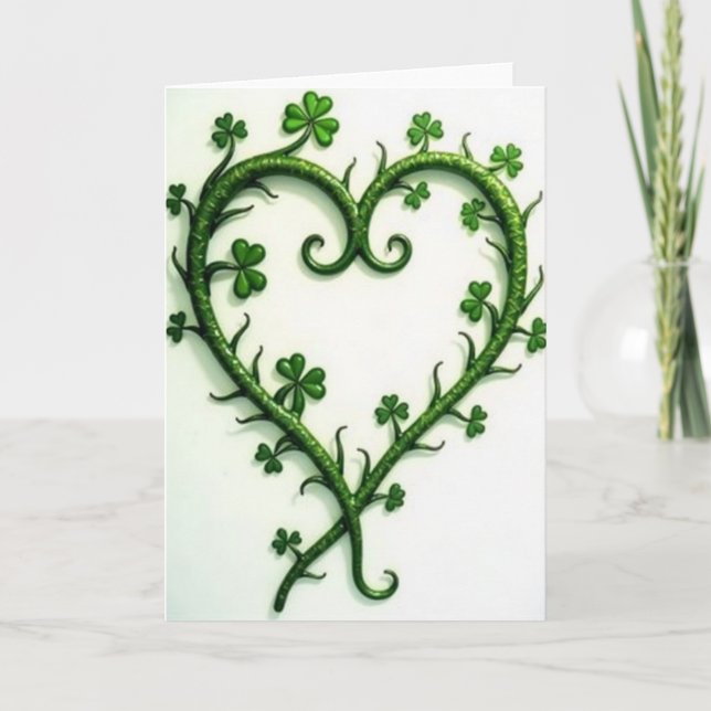 Carte de vigne à cœur vert (Devant)