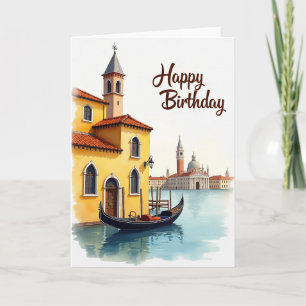 Carte de ville de canal de joyeux anniversaire ser
