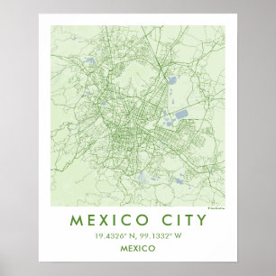 Carte de ville personnalisée de Mexico - Affiche d