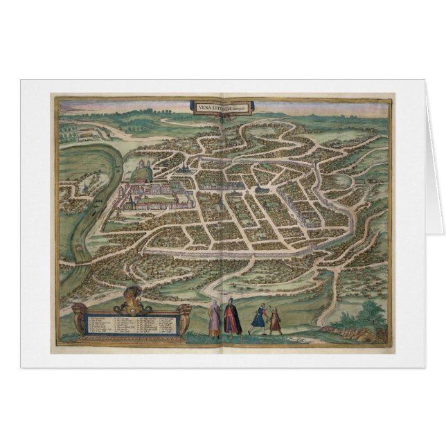 Carte de Vilnius, Lithuanie, de 'Civitates Orbis T (Devant horizontal)
