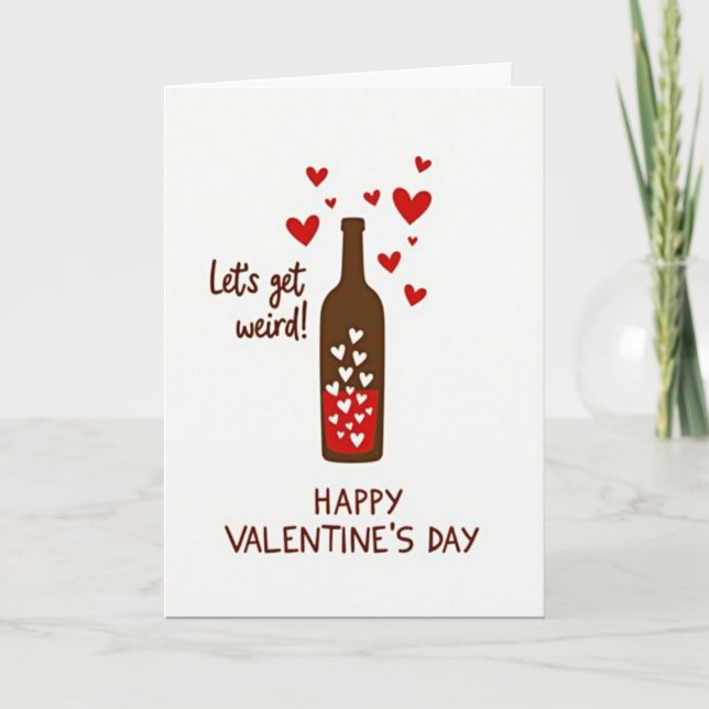Carte de vin drôle et bizarre pour la Saint-Valent (Devant)