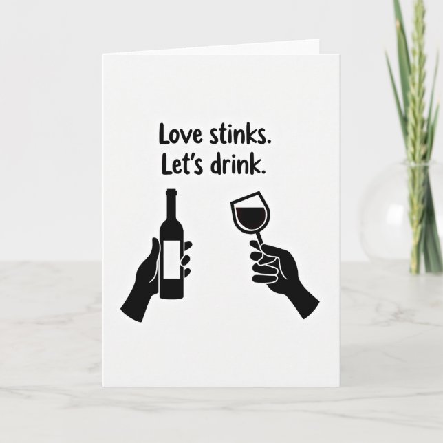 Carte de vin drôle « L'amour pue » (Devant)