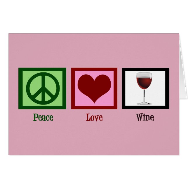 Carte de vin Peace Love (Devant horizontal)