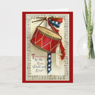Carte de Vintage Drum & Ribbon