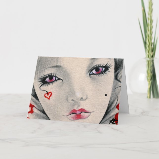 Carte de visage de coeur de farceuse de reine (Devant)