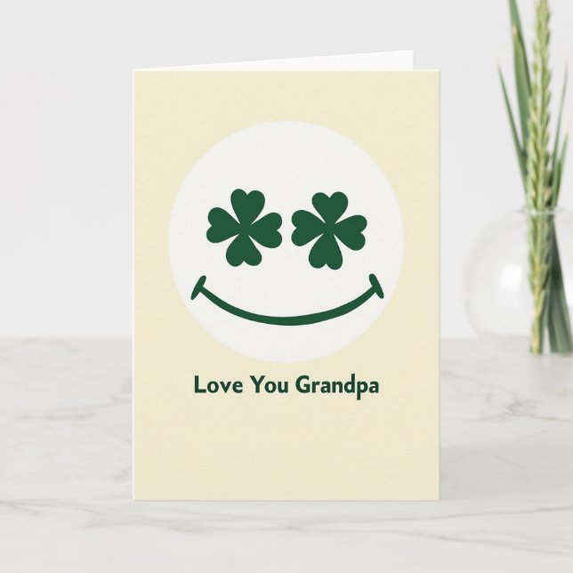 Carte de visage souriant Papy je t'aime (Devant)