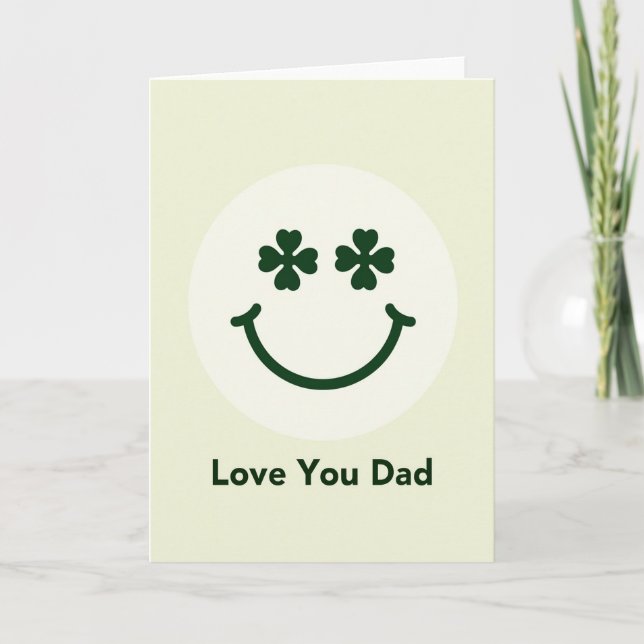 Carte de Visage Sourire Je T'Aime Papa (Devant)