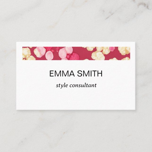 CARTE DE VISITE キュートなポップコーン柄の名刺 (Devant)