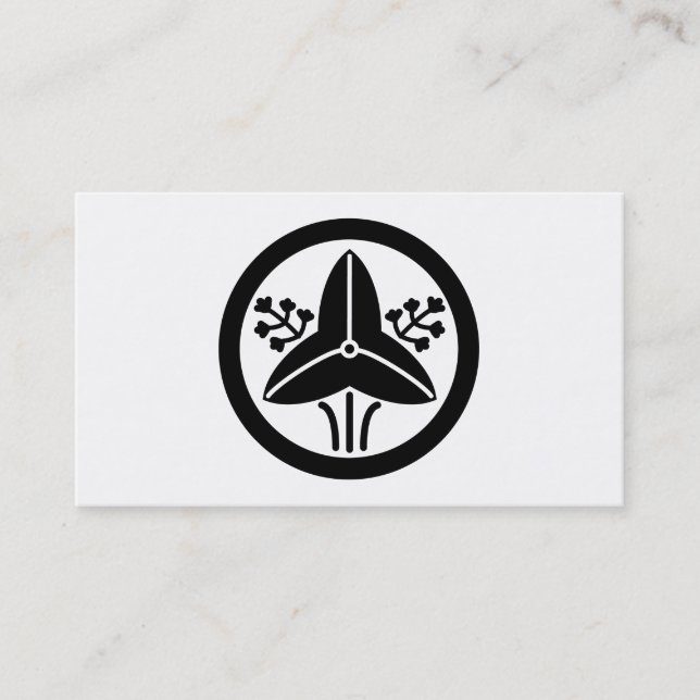 CARTE DE VISITE 家紋「丸に立ち沢瀉」 (Devant)