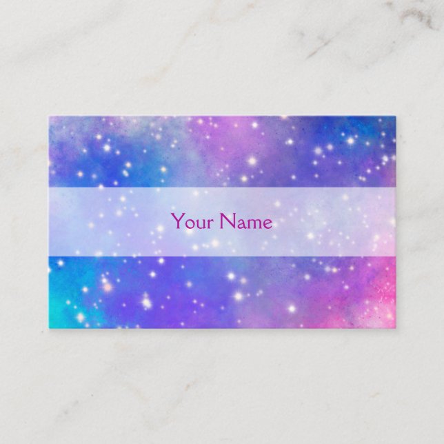 CARTE DE VISITE 星がキラキラ輝く宇宙のイラストを使った名刺 (Devant)