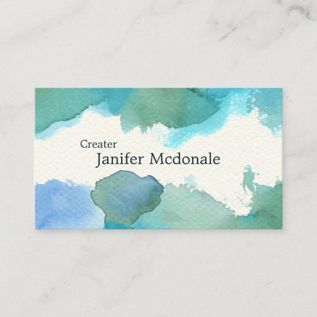 Carte De Visite 【水彩名刺】 Watercolor Business card (Blue) (Devant)