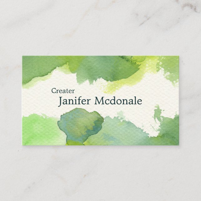 Carte De Visite 【水彩名刺】 Watercolor Business card (Green) (Devant)