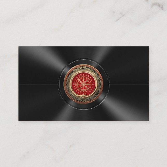 Carte De Visite [001] Vegvisir - Gold Viking Magic Runic Compass (Devant)
