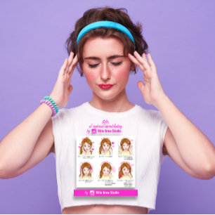 Carte De Visite 100 Brosse à sourcils Microbalding Étui