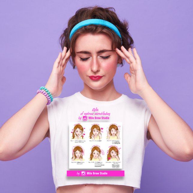 Carte De Visite 100 Brosse à sourcils Microbalding Étui (100 Eyebrow Microbalding Aftercare Instruction Pin Business Card)