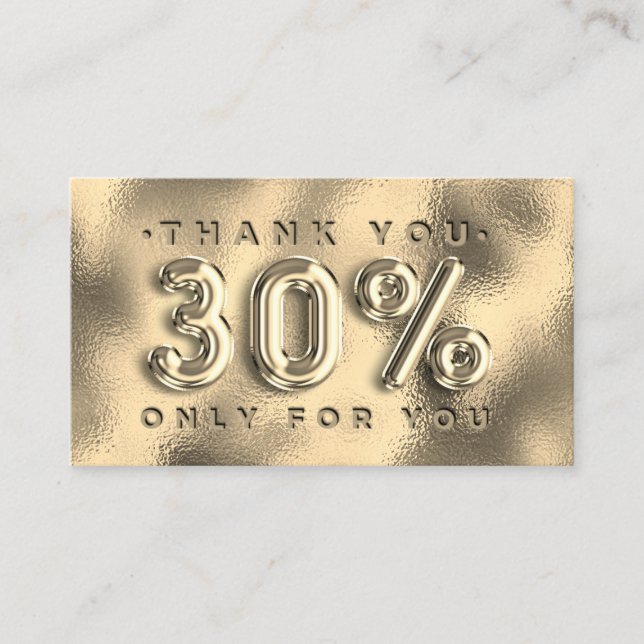 Carte De Visite 100 INSÉRER QRCODE 30%OFF Logo Merci or (Devant)