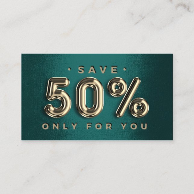 Carte De Visite 100 INSÉRER QRCODE 50%OFF Logo Green Gold Professi (Devant)