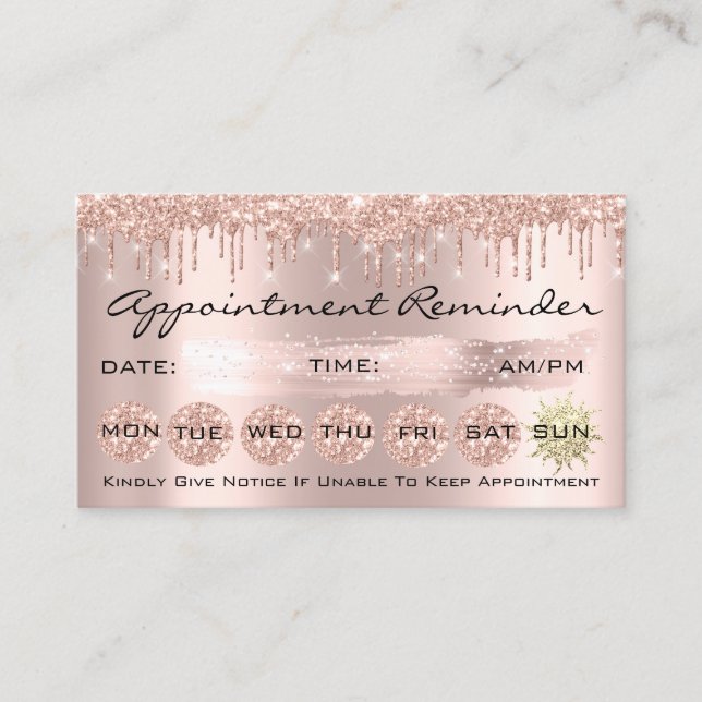 Carte De Visite 100 Lashes de rappel de rendez-vous Rose Parties s (Devant)