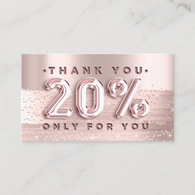 Carte De Visite 100 Logo QRCODE 20%OFF Code Rose Parties scintilla (Devant)