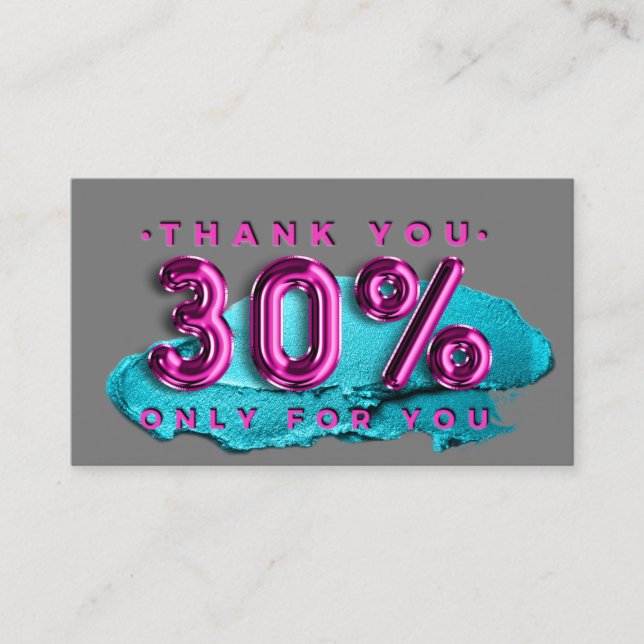 Carte De Visite 100 Logo QRCODE 30%OFF Code maquillage rose (Devant)