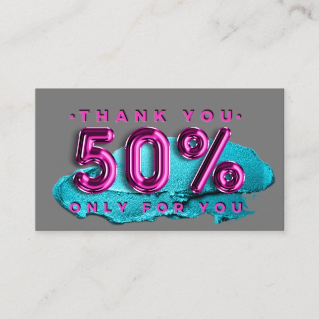 Carte De Visite 100 Logo QRCODE 50%OFF Code maquillage rose (Devant)